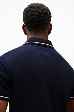 Erkek Th Slim Fit Tipped Polo T-Shirt - Lacivert | XS