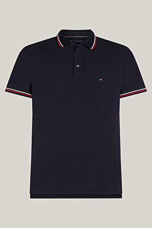 Tommy Hilfiger Erkek Lacivert Logo Kısa Kollu Polo T-Shirt