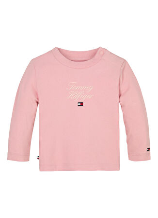 Tommy Hilfiger Baskılı Pembe Kadın T-Shirt KN0KN01918TJX