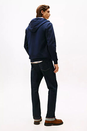 Erkek Regular Fit Kapüşonlu Kanguru Cepli Fermuarlı Sweatshirt - Lacivert | M