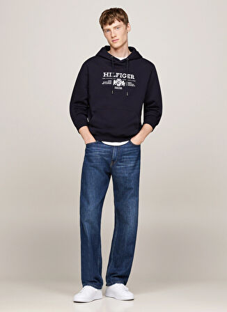 Tommy Hilfiger Kapüşon Yaka Mavi Erkek Sweatshırt MW0MW35527DW5