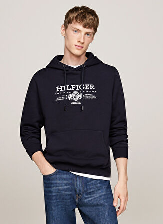 Tommy Hilfiger Kapüşon Yaka Mavi Erkek Sweatshırt MW0MW35527DW5