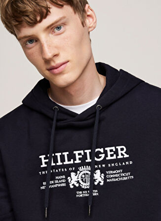 Tommy Hilfiger Kapüşon Yaka Mavi Erkek Sweatshırt MW0MW35527DW5