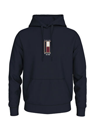 Tommy Hilfiger Kapüşon Yaka Mavi Erkek Sweatshırt MW0MW35525DW5