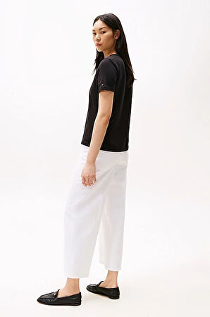 Kadın Th Yazı Logo T-Shirt - Siyah | M