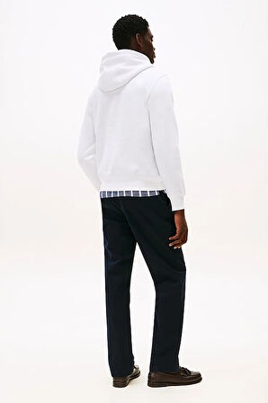 Erkek Th Chest Logo Drawstring Sweatshirt - Beyaz | XS