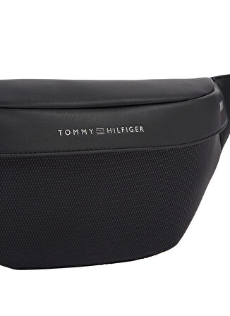 Tommy Hilfiger Siyah Erkek Bel Çantası TH CORP TEXTURE BUMBAG