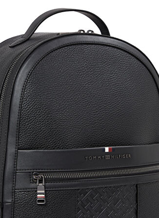 Tommy Hilfiger Siyah 28x43,5x15,5 cm Erkek Sırt Çantası TH CENTRAL MONOGRAM BACKPACK