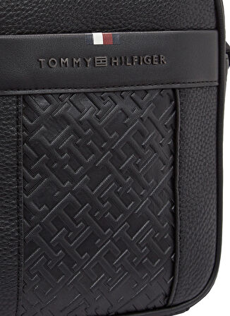 Tommy Hilfiger Siyah Erkek Postacı Çantası TH CENTRAL MONO MINI REPORTER