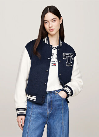 Tommy Jeans Standart Lacivert Kadın Ceket TJW LETTERMAN JACKET