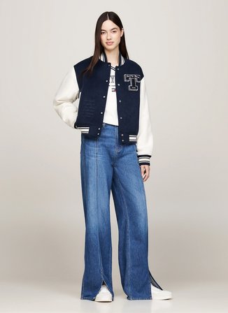 Tommy Jeans Standart Lacivert Kadın Ceket TJW LETTERMAN JACKET