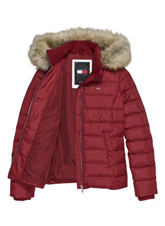 Tommy Jeans Kırmızı Kadın Şişme Mont TJW BASIC HOODED DOWN JACKET EXT