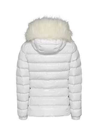 Tommy Jeans Beyaz Kadın Şişme Mont TJW TONAL HOODED DOWN JACKET