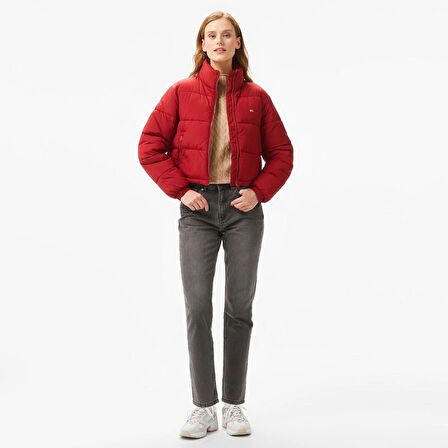 Tommy Hilfiger Jeans Essential Puffer Kadın Kırmızı Mont