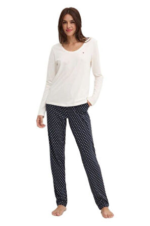 Tommy Hilfiger Kadın Bej Pijama Takımı UW0UW05396