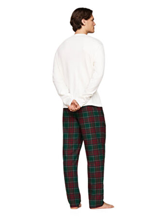 Tommy Hilfiger Erkek Beyaz Waffle Pijama Takımı UM0UM03338