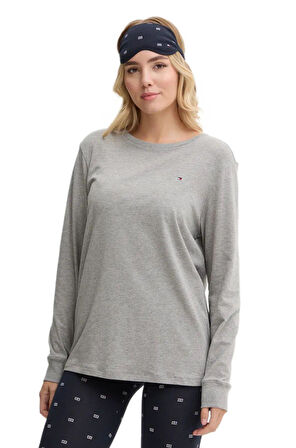Tommy Hilfiger Kadın Gri Pijama Takımı ( Göz Bandı Hediyeli ) UW0UW05639