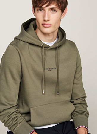 Tommy Hilfiger Kapüşon Yaka Yeşil Erkek Sweatshırt MW0MW32673PLI