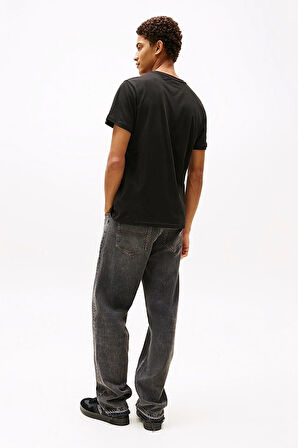Erkek Tjm Slim Badge T-Shirt - Siyah | XS