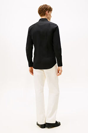 Erkek Slim Fit Poplin Gömlek - Siyah | 42