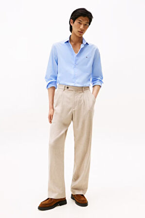 Erkek Slim Fit Poplin Gömlek - Açık Mavi | 38