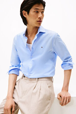 Erkek Slim Fit Poplin Gömlek - Açık Mavi | 38