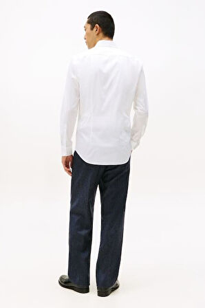 Erkek Slim Fit Poplin Gömlek - Beyaz | 40