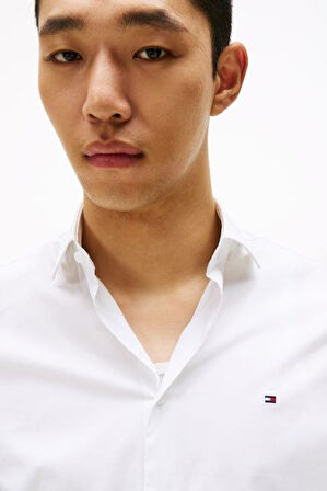 Erkek Slim Fit Poplin Gömlek - Beyaz | 40