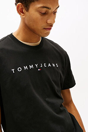 Erkek Tjm Logo Nakışlı T-Shirt - Siyah | XS