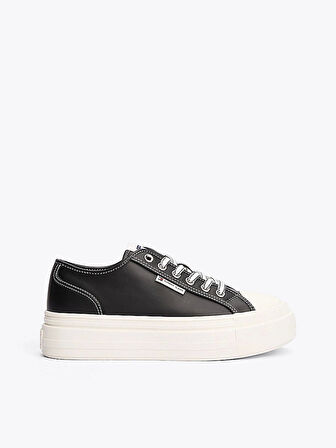 Tommy Hilfiger Erkek Deri Kontrast Dikişli Platform Sneaker