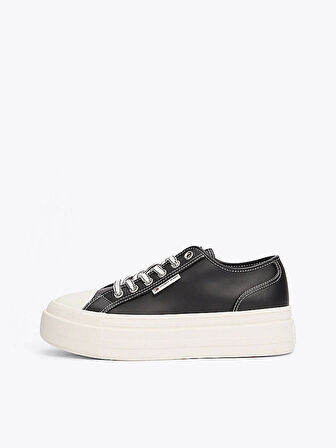 Tommy Hilfiger Erkek Deri Kontrast Dikişli Platform Sneaker
