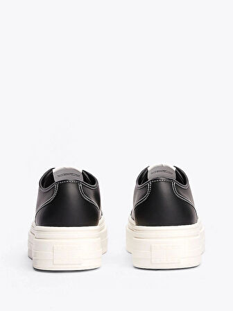 Tommy Hilfiger Erkek Deri Kontrast Dikişli Platform Sneaker