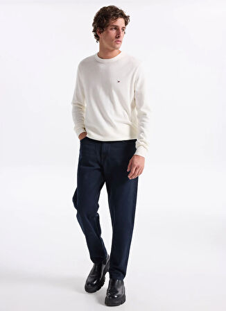 Tommy Hilfiger Bisiklet Yaka Normal Sarı Erkek Kazak MW0MW28046Z00_PIMA ORG CTN CASHMERE