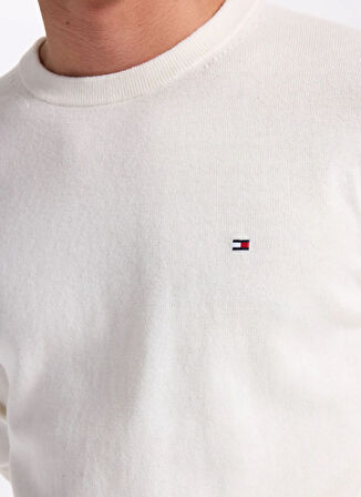 Tommy Hilfiger Bisiklet Yaka Normal Sarı Erkek Kazak MW0MW28046Z00_PIMA ORG CTN CASHMERE