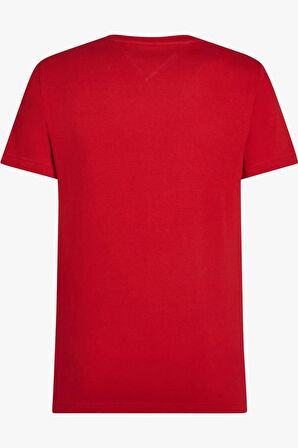 Tommy Hilfiger Erkek Kırmızı Slim Fit T-Shirt