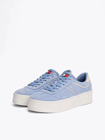Tommy Hilfiger Kadın Mavi Greenwich Süet Sneaker