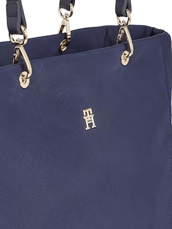tommy hilfiger th spring tote kadın çanta, mavi, tek beden