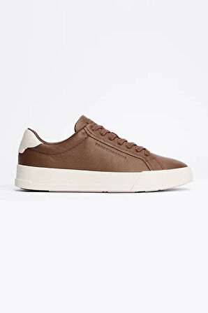 Erkek Th Court Deri Dokulu Sneaker - Kahverengi | 44