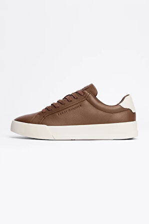 Erkek Th Court Deri Dokulu Sneaker - Kahverengi | 44