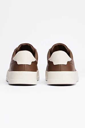 Erkek Th Court Deri Dokulu Sneaker - Kahverengi | 44
