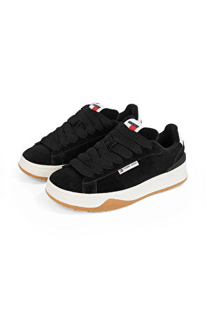 Tommy Hilfiger  Kadın  Siyah Süet Bağcıklı  Sneaker