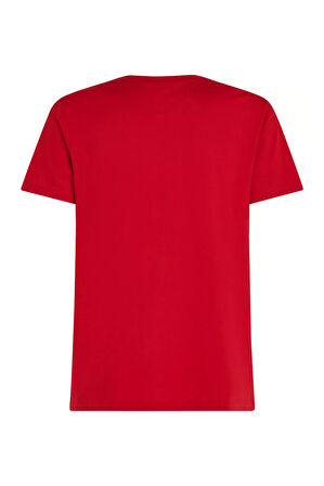 Erkek Th Çizgili T-Shirt - Kırmızı | L
