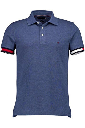 Tommy Hilfiger Erkek Mavi Polo Yaka T-Shirt