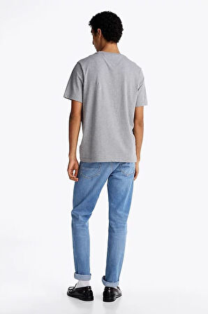Erkek Yuvarlak Yaka Heather T-Shirt - Gri | S