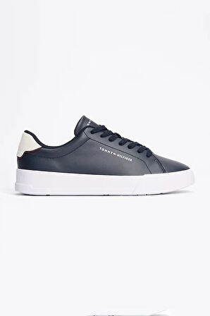 Erkek Pebble Grain Court Sneaker - Lacivert | 40