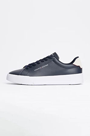 Erkek Pebble Grain Court Sneaker - Lacivert | 40