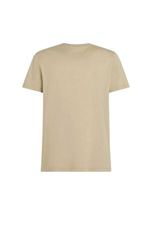Tommy Hilfiger Erkek Logo Baskılı Bej T-Shirt