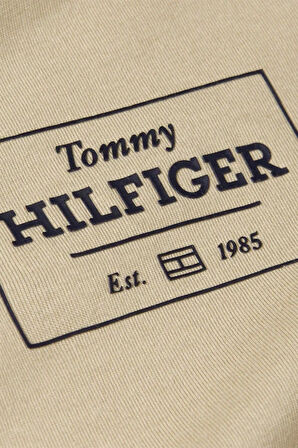 Tommy Hilfiger Erkek Logo Baskılı Bej T-Shirt