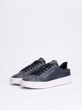 Erkek Pebble Grain Court Sneaker - Lacivert | 41