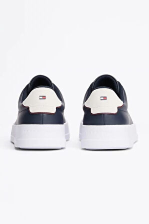Erkek Pebble Grain Court Sneaker - Lacivert | 41